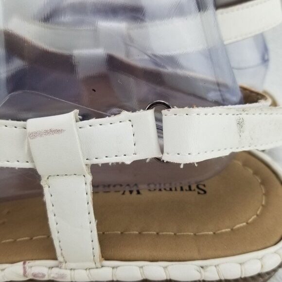 ✅Studio Works SW-PITCH White Strappy Slingback Sandals/Shoe Womens 9.5M STAINING - Picture 10 of 14